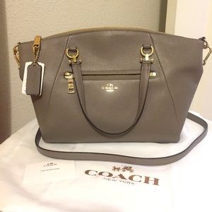Coach- Taupe Pebbled Leather Bag